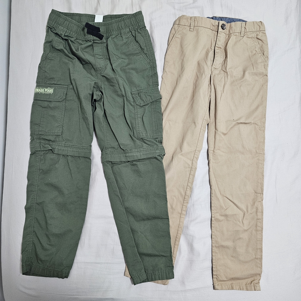 H&M Olive Cargo Pants and Beige Chinos